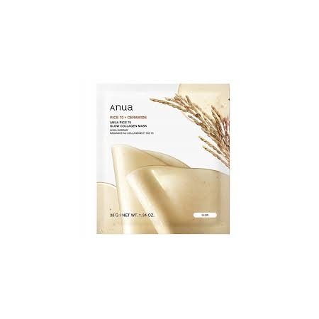 Anua - Rice 70 Glow Collagen Mask, 38 g - hydrożelowa maska do twarzy z ryżem i kolagenem